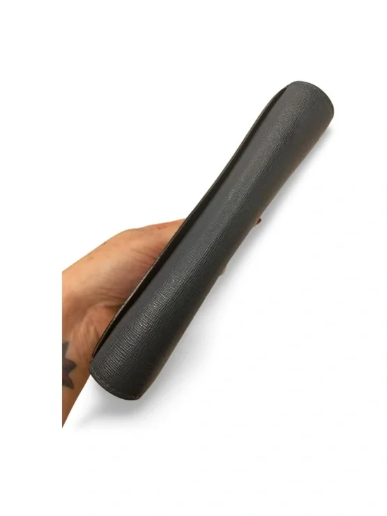 Furla Dark Gray Leather Continental Wallet Snap Closure Textured Minimalist - Picture 6 of 16